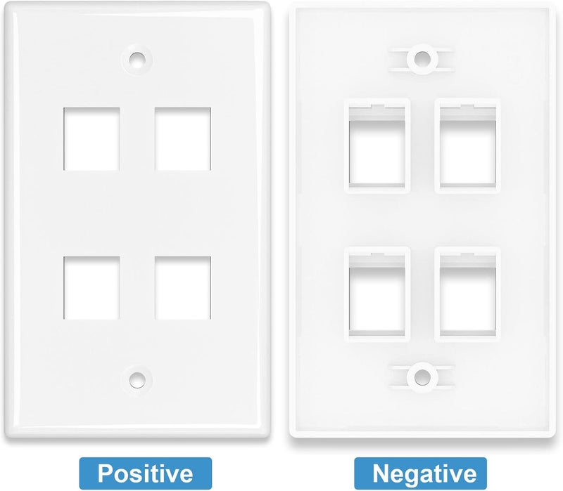 iwillink (1-Pack) 4-Port Ethernet Outlet Wall Plate, Keystone Wall Jack with RJ45 Keystone Inline Coupler insert, Ethernet Wall Outlet Female to Female Cat6 Keystone Wall Plate, Blue - Image 5